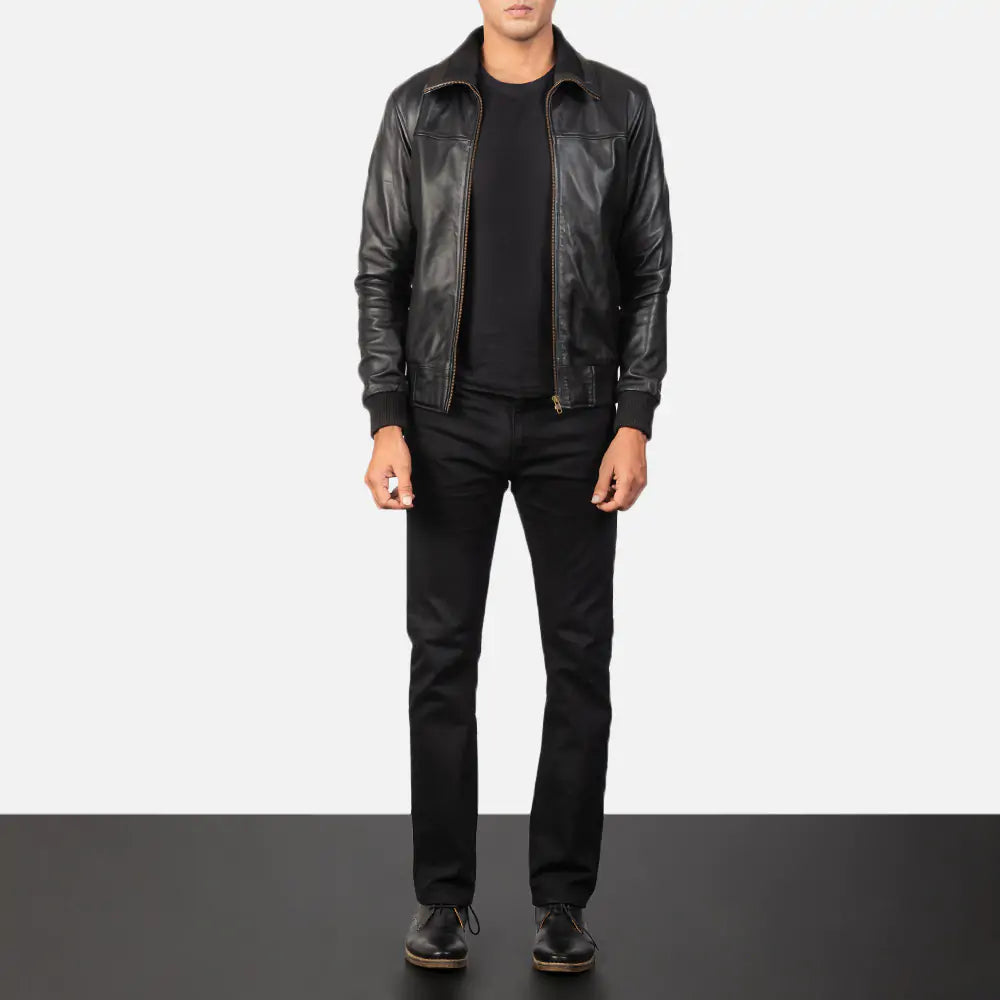 Air Rolf Leather Bomber Jacket