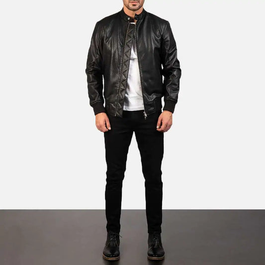 Avan Leather Bomber Jacket