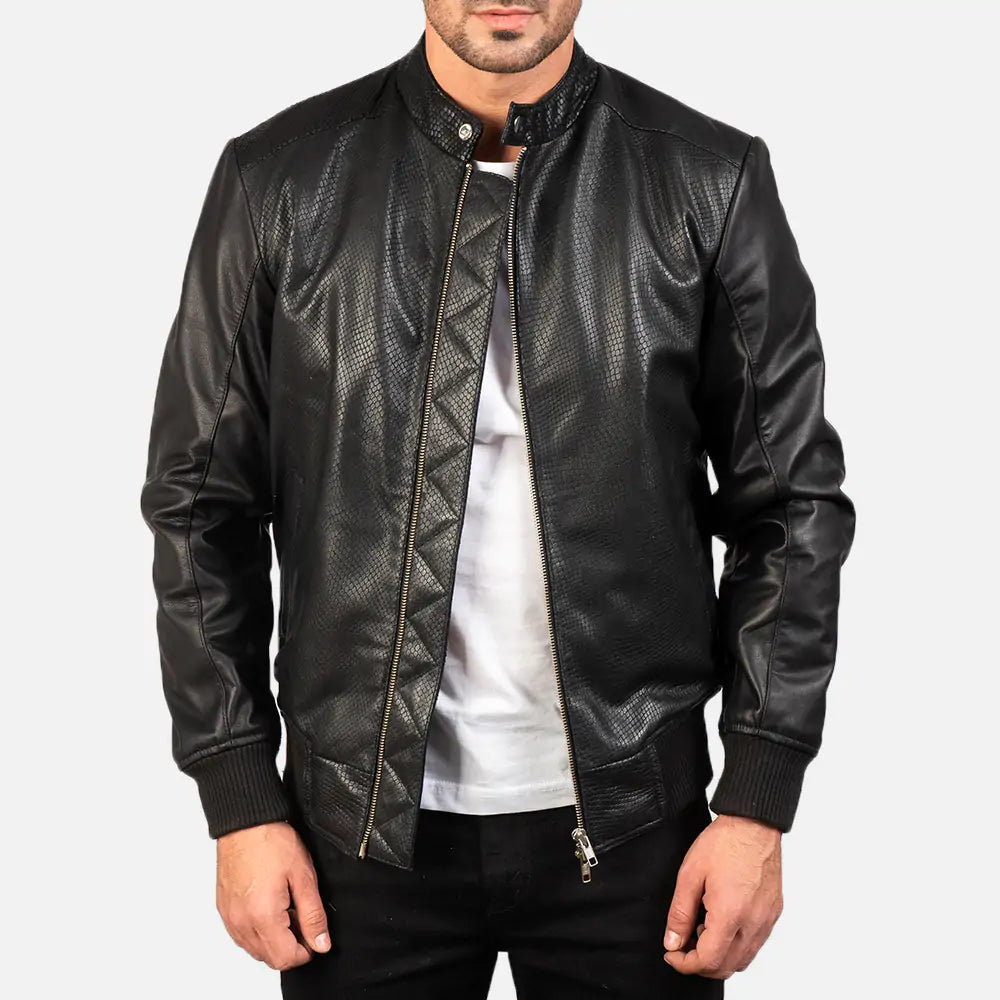 Avan Leather Bomber Jacket