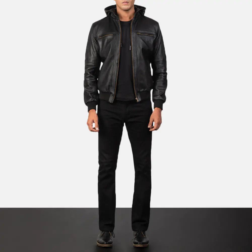 Bouncer Biz Leather Bomber Jacket