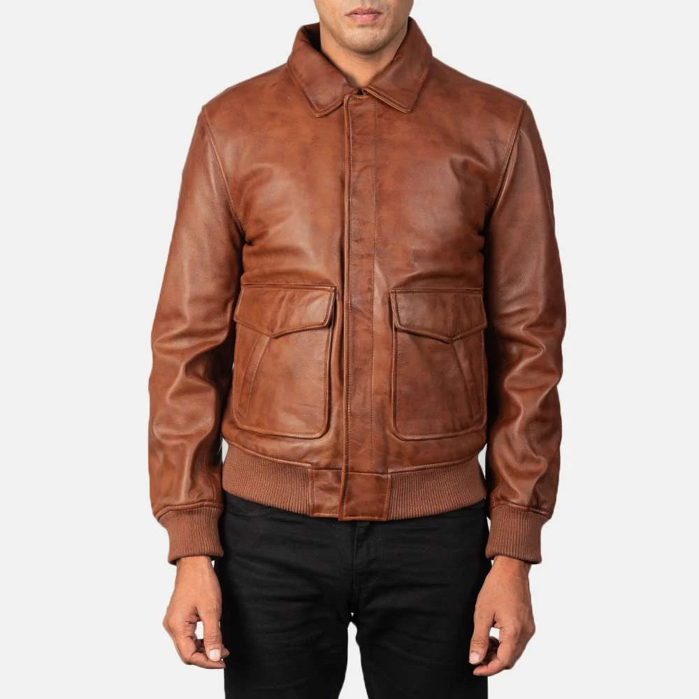 Coffmen A2 Leather Bomber Jacket