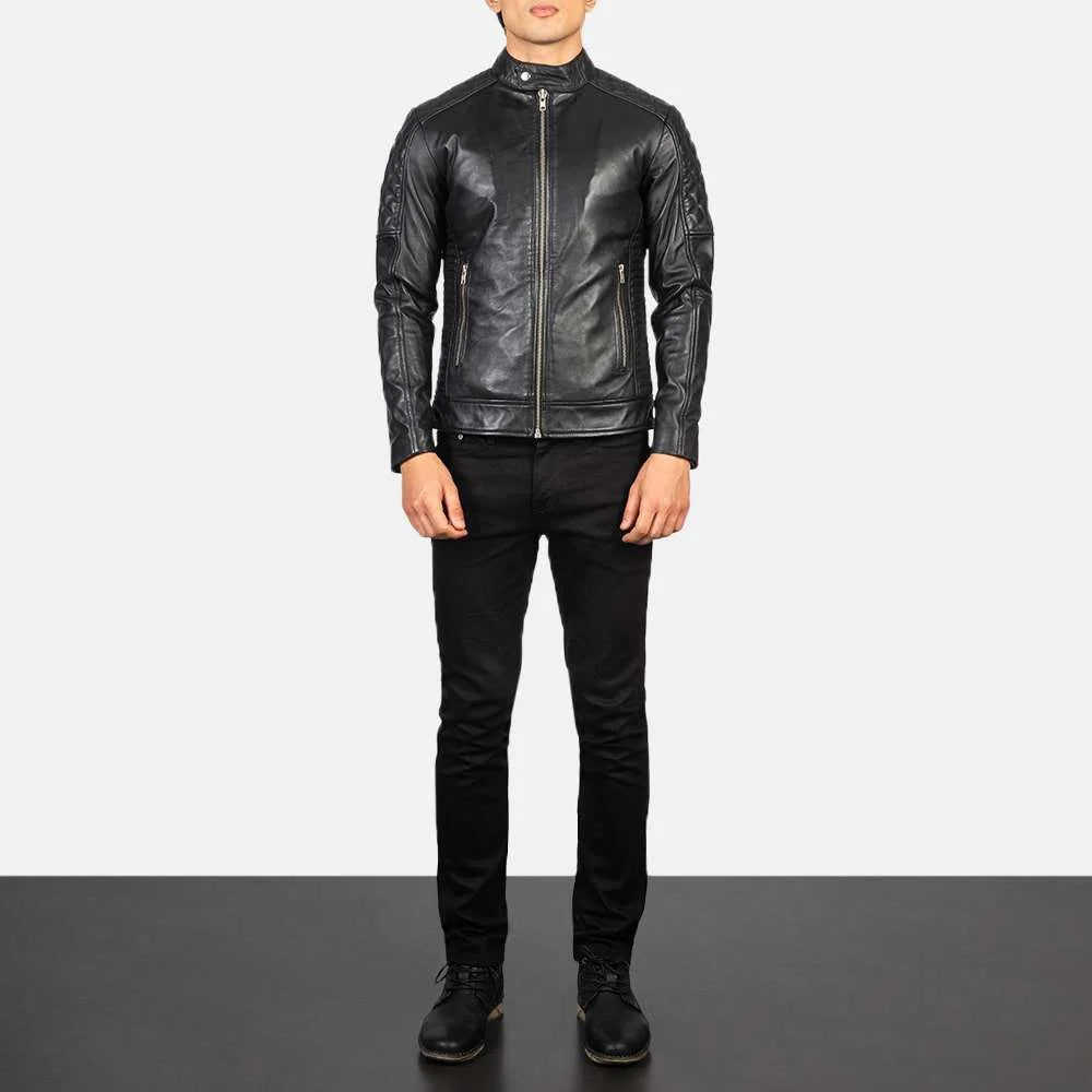 Fernando Quilted Leather Suede Biker Jacket
