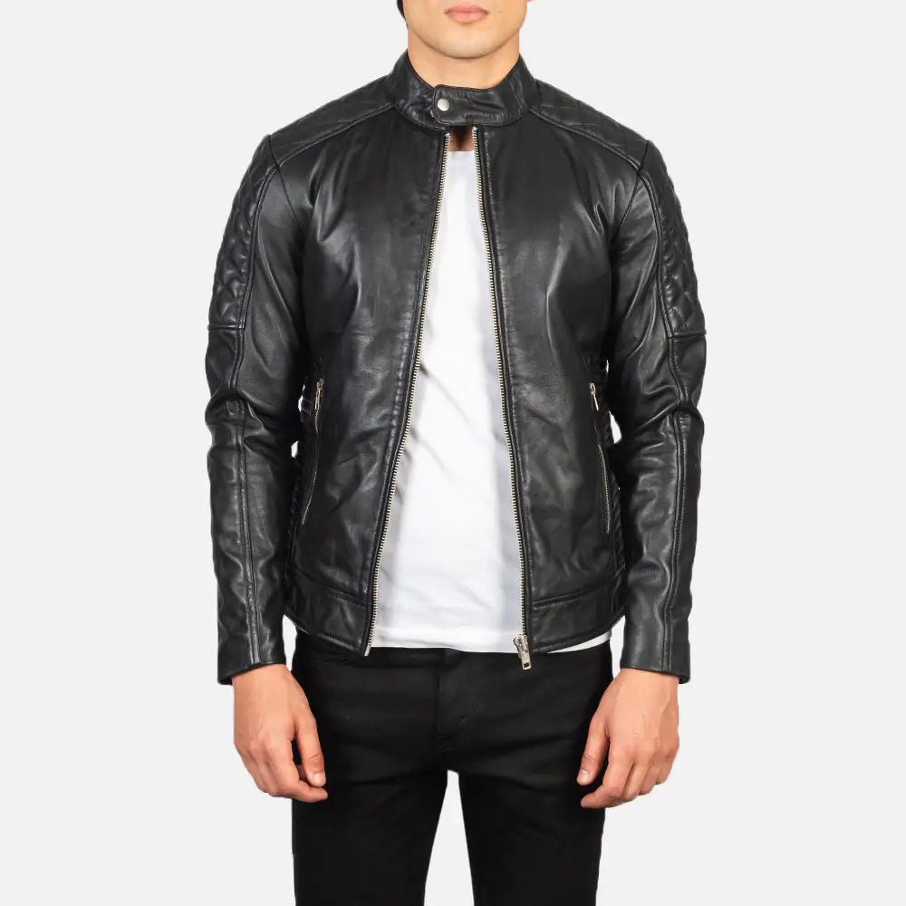 Fernando Quilted Leather Suede Biker Jacket