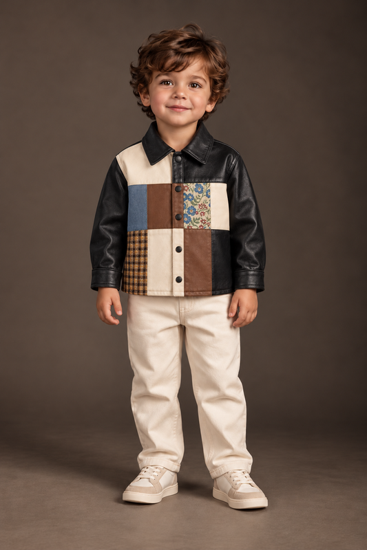 Baby Winter Kids Leather Jacket